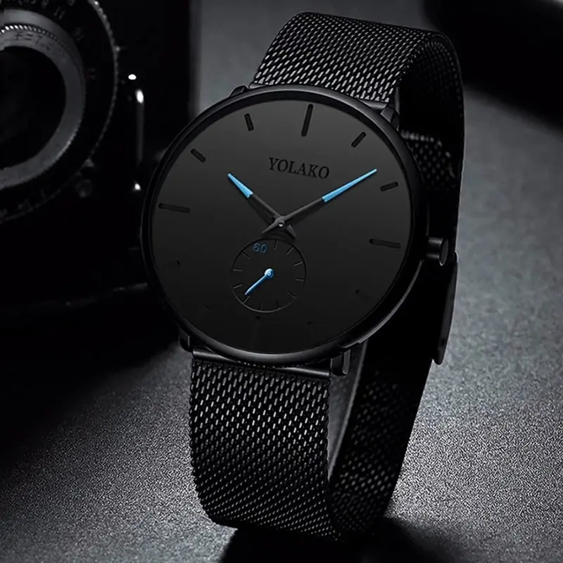 Stainless Mesh Band - YOLAKO Mens Fashion Minimalist Watches Men