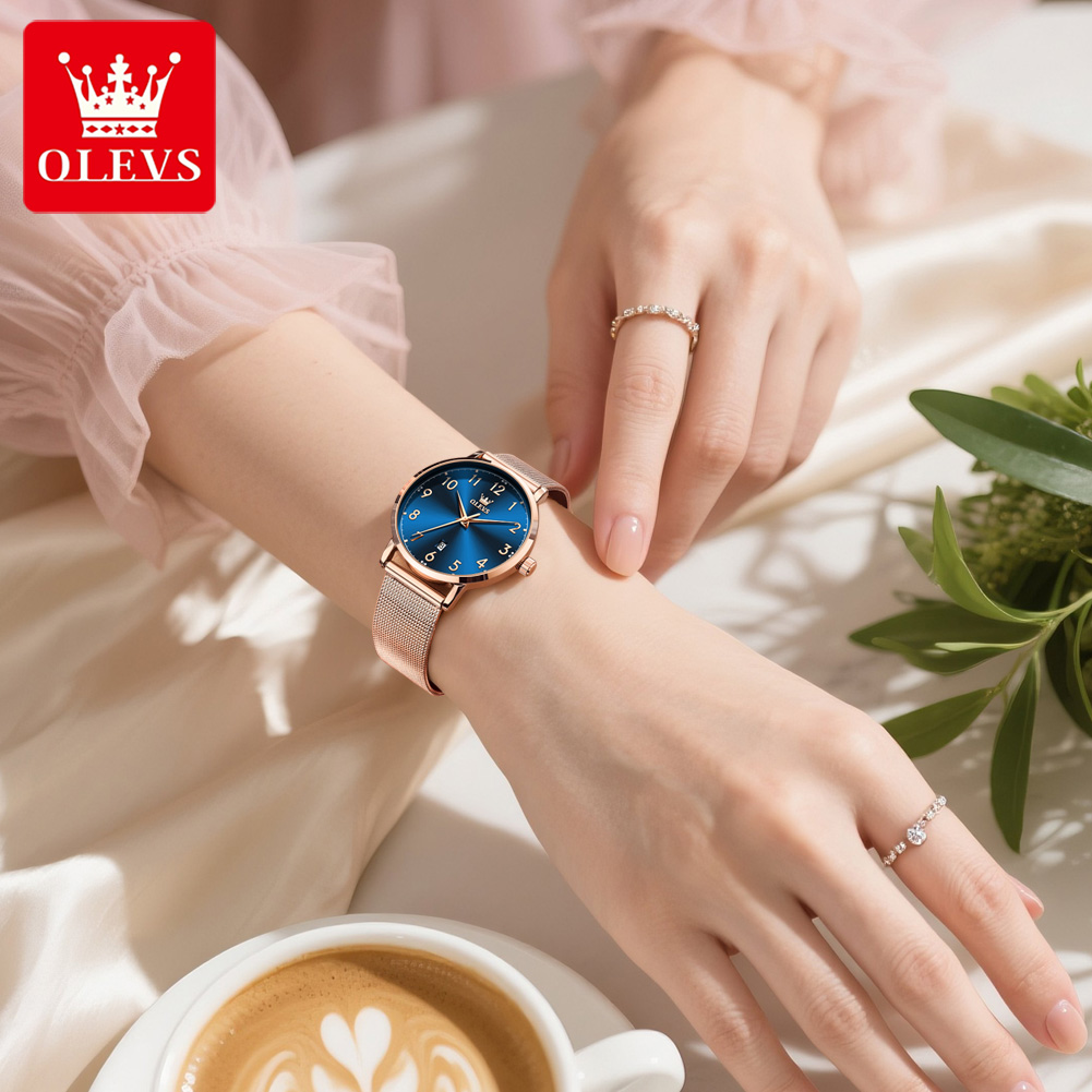 OLEVS 5653 Woman Watches Elega - đánh giá và giá Stainless Mesh Band