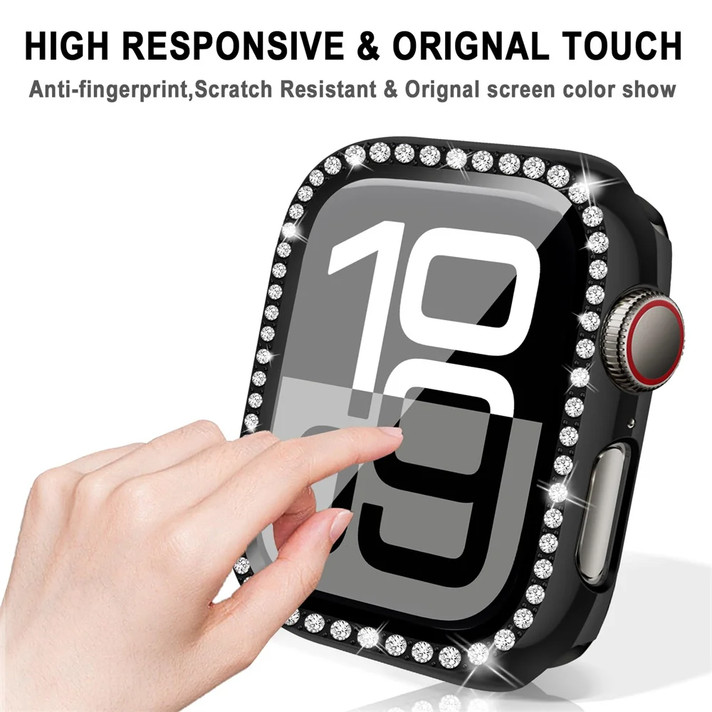Glass+Diamond Case For Apple w - đánh giá và giá Smartwatch Band Accessories