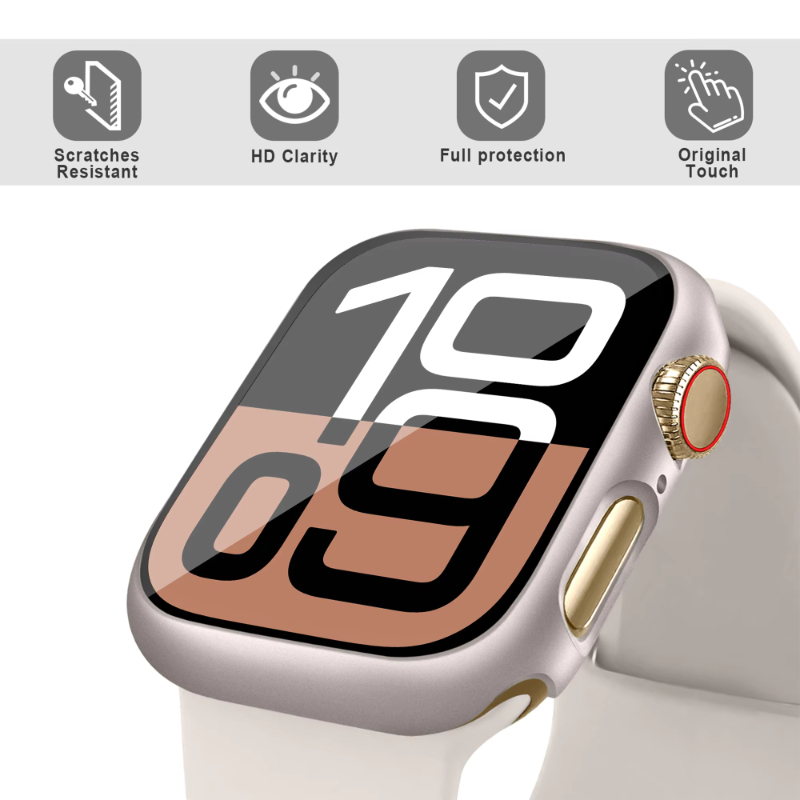 Glass+Case For Apple Watch 44m - đánh giá và giá Smartwatch Band Accessories