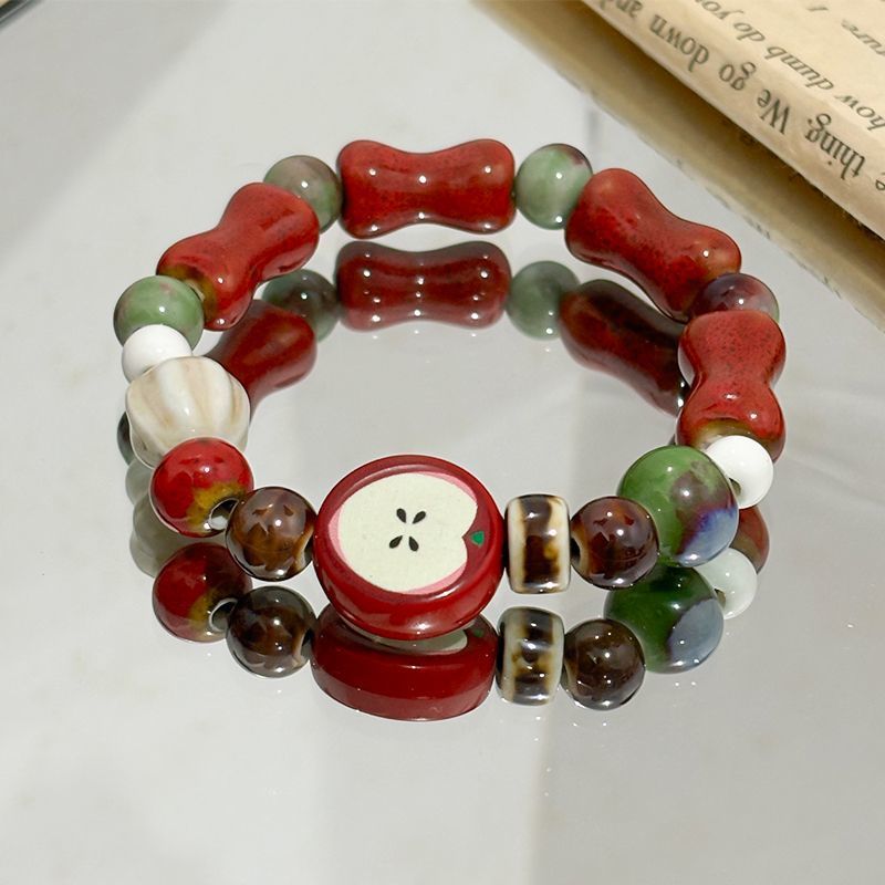 Retro Imitation Apple Ceramic  - đánh giá và giá Ceramic Link Bracelet