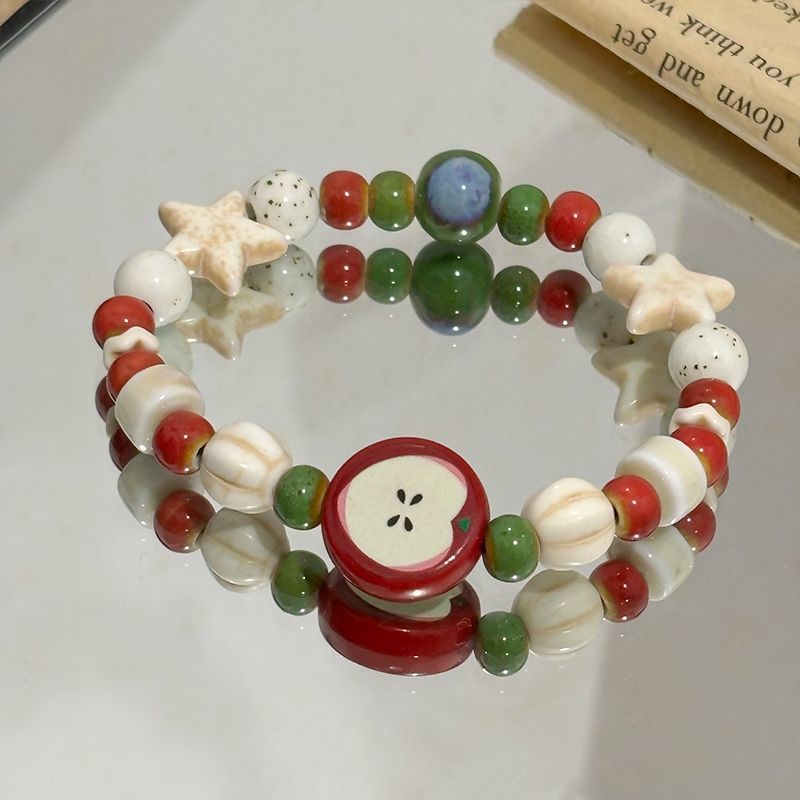 Retro Imitation Apple Ceramic  - đánh giá và giá Ceramic Link Bracelet