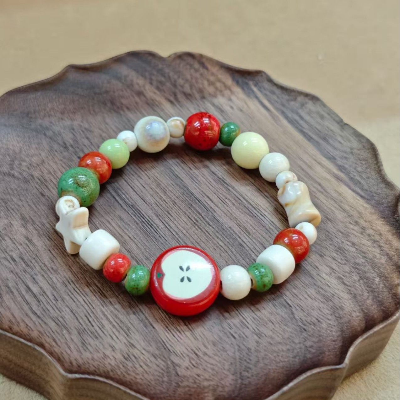 Retro Imitation Apple Ceramic  - đánh giá và giá Ceramic Link Bracelet