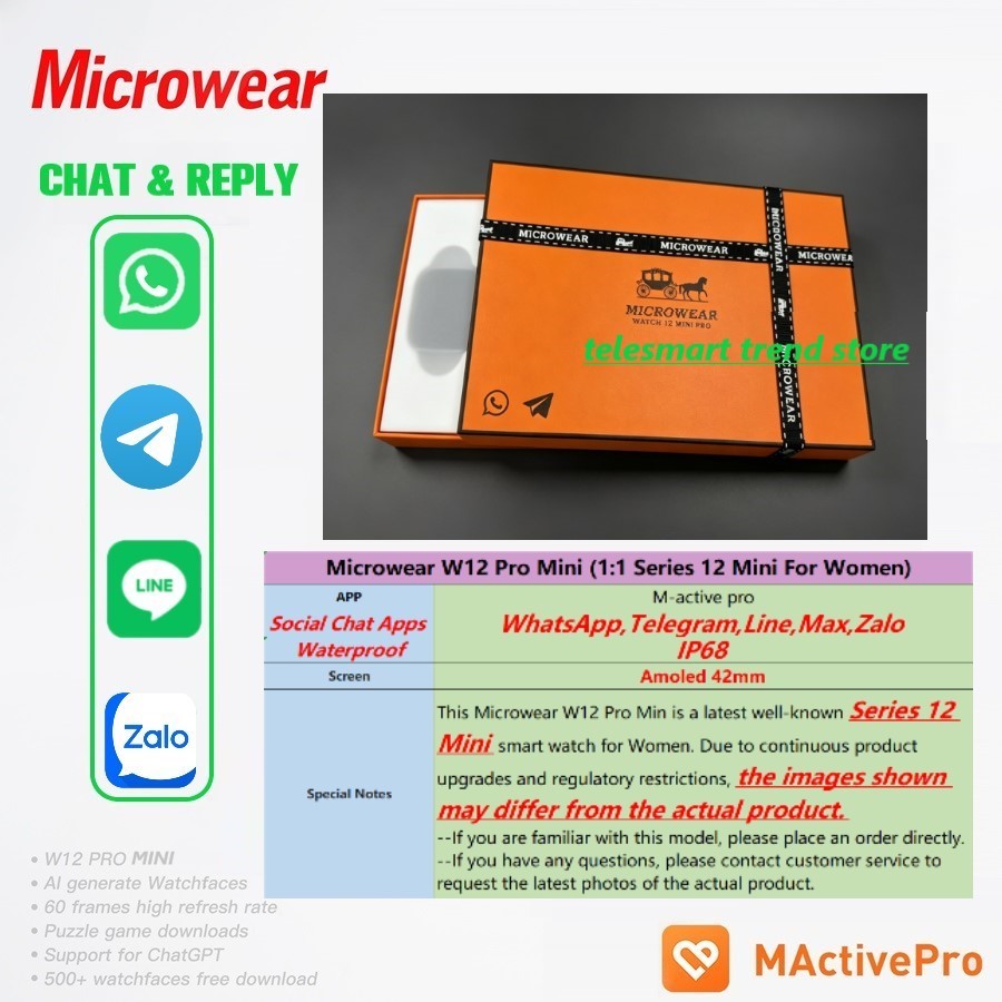 Microwear W12 Mini Pro Smart W - đánh giá và giá Smartwatch M Active